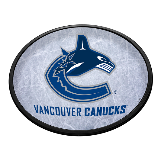 Vancouver Canucks Ice Rink Slimline Oval Lighted Wall Sign