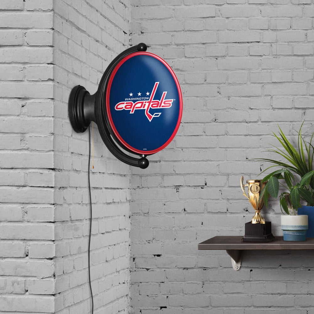 Washington Capitals Oval Rotating Wall Sign Room View