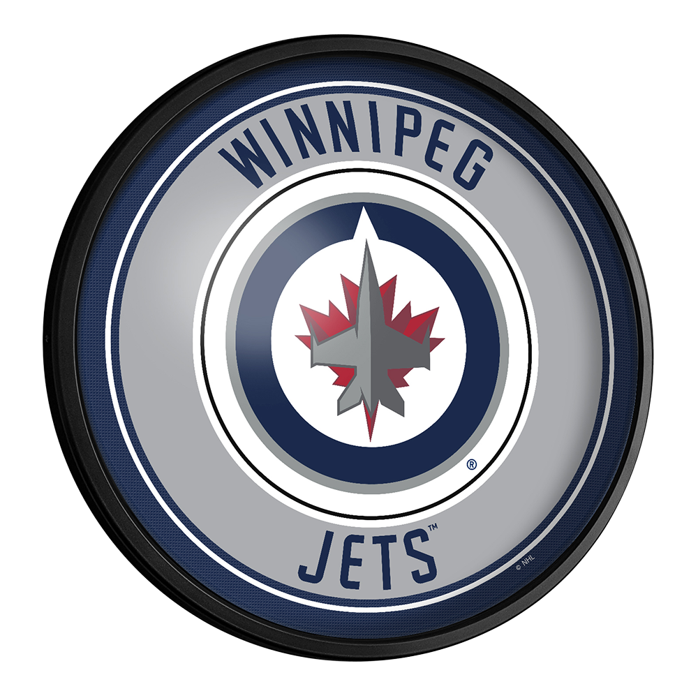 Winnipeg Jets Slimline Round Lighted Wall Sign
