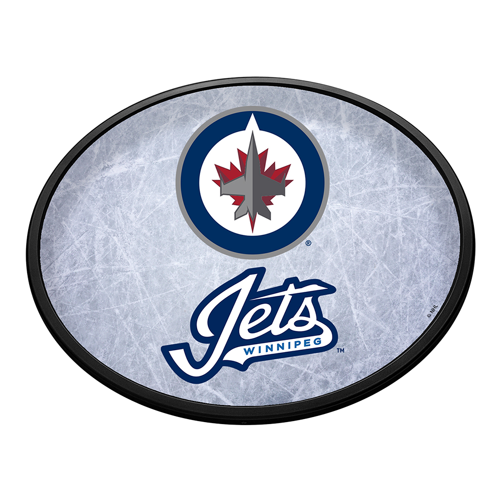 Winnipeg Jets Ice Rink Slimline Oval Lighted Wall Sign