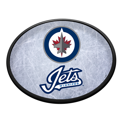 Winnipeg Jets Ice Rink Slimline Oval Lighted Wall Sign