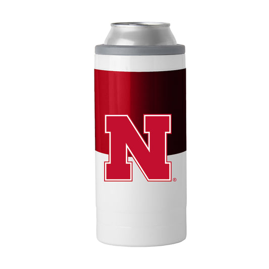 Nebraska Cornhuskers colorblock slim can coolie