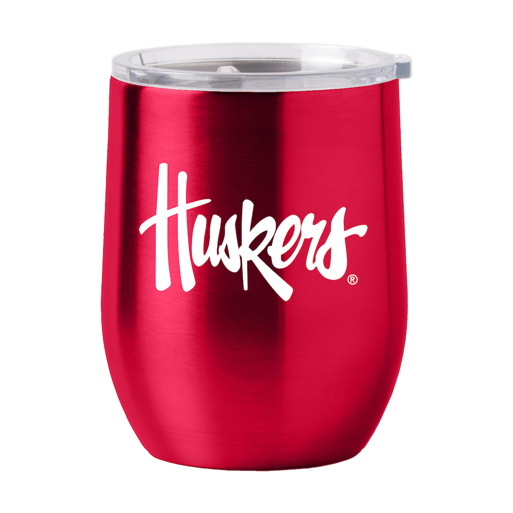 Nebraska Cornhuskers stainless steel curved drink tumbler