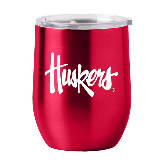 Nebraska Cornhuskers stainless steel curved drink tumbler