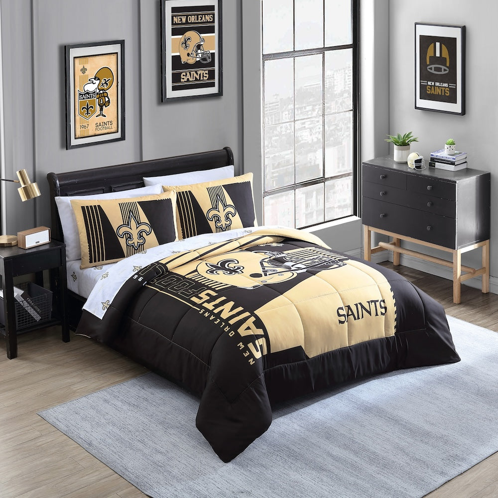 New Orleans Saints queen size bed in a bag
