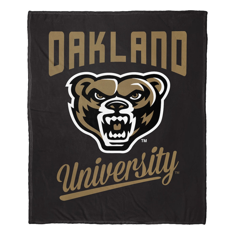 Oakland Golden Grizzlies official silk touch throw blanket