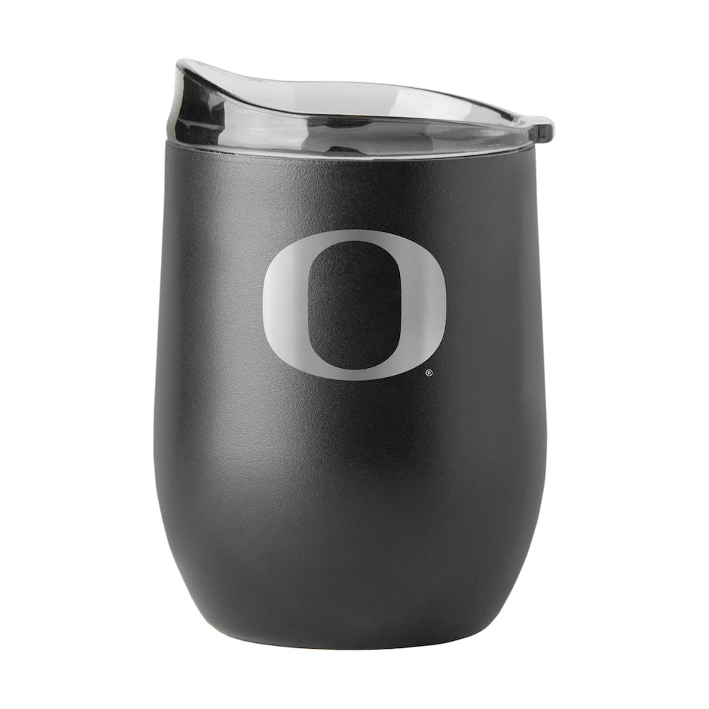 Oregon Ducks black etch curved drink tumbler