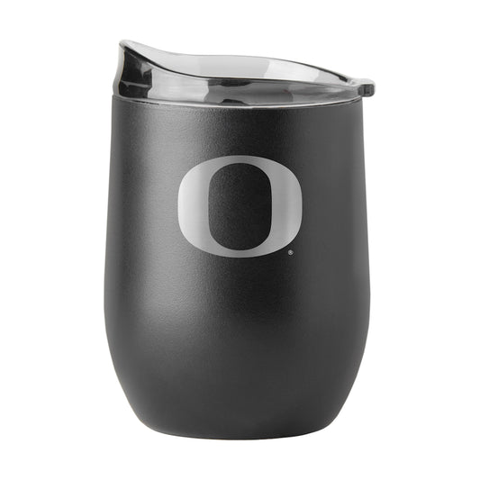 Oregon Ducks black etch curved drink tumbler