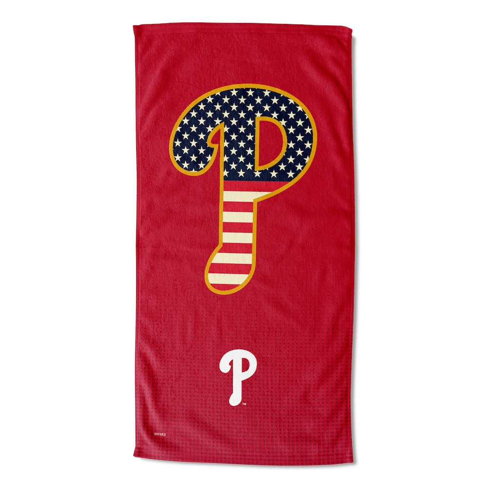 Philadelphia Phillies color block beach towel