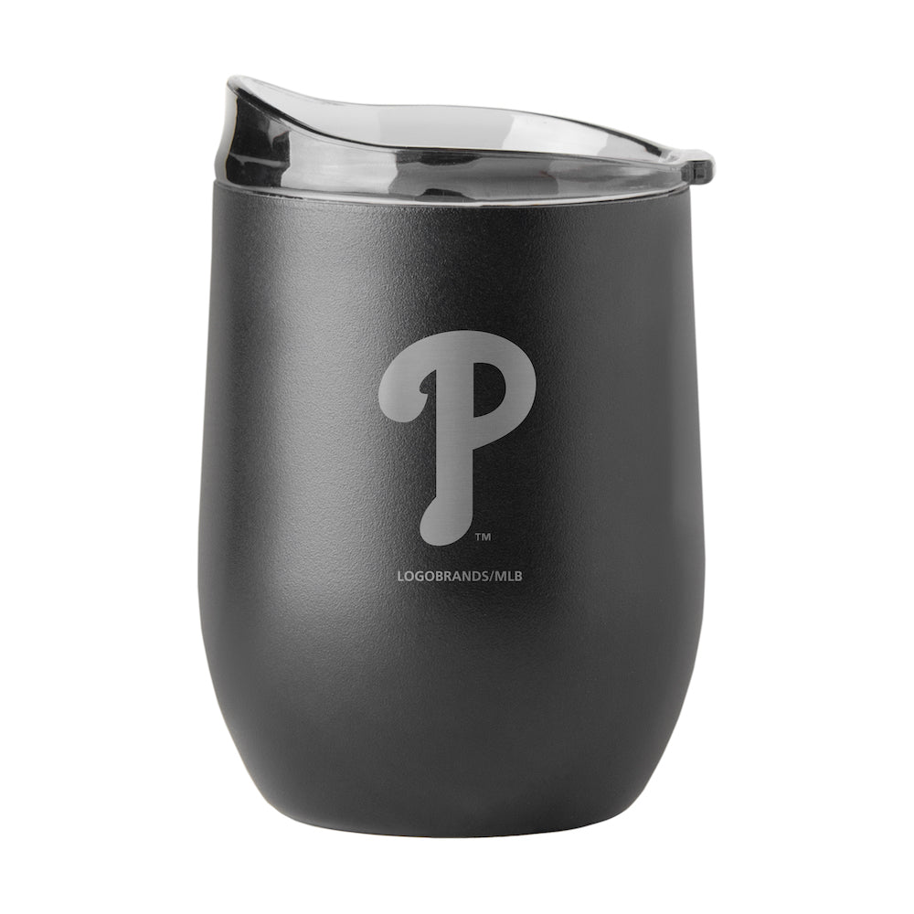 Philadelphia Phillies black etch curved drink tumbler