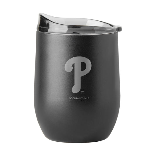 Philadelphia Phillies black etch curved drink tumbler