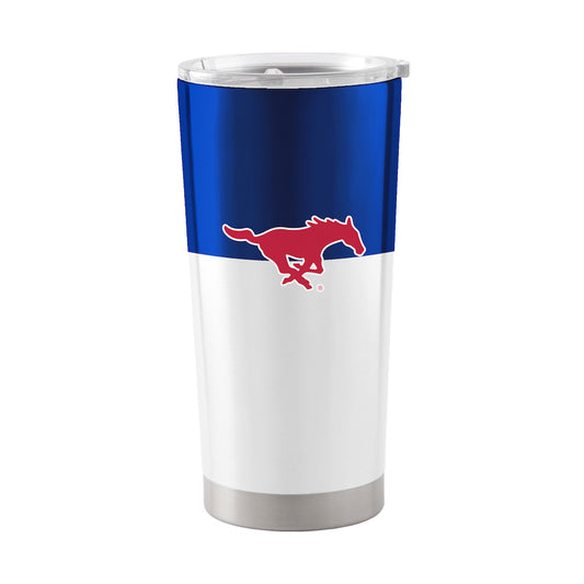 SMU Mustangs 20 oz color block travel tumbler