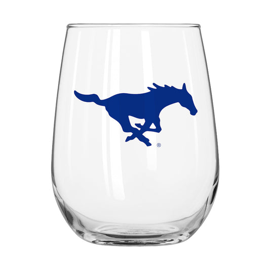 SMU Mustangs Stemless Wine Glass
