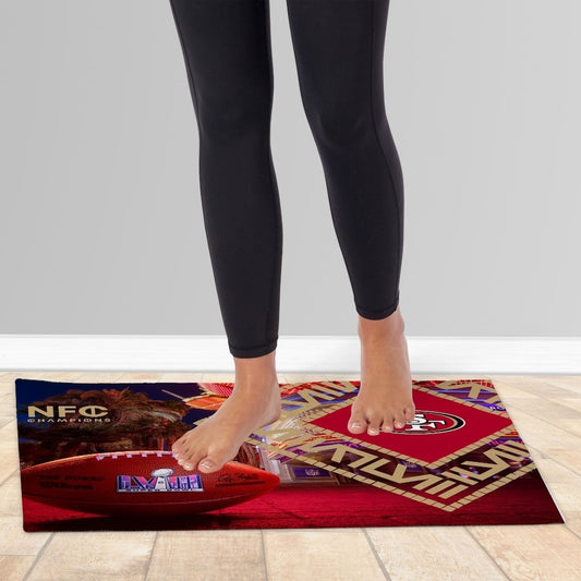 San Francisco 49ers Super Bowl 58 Participant 20 x 32 rug lifestyle