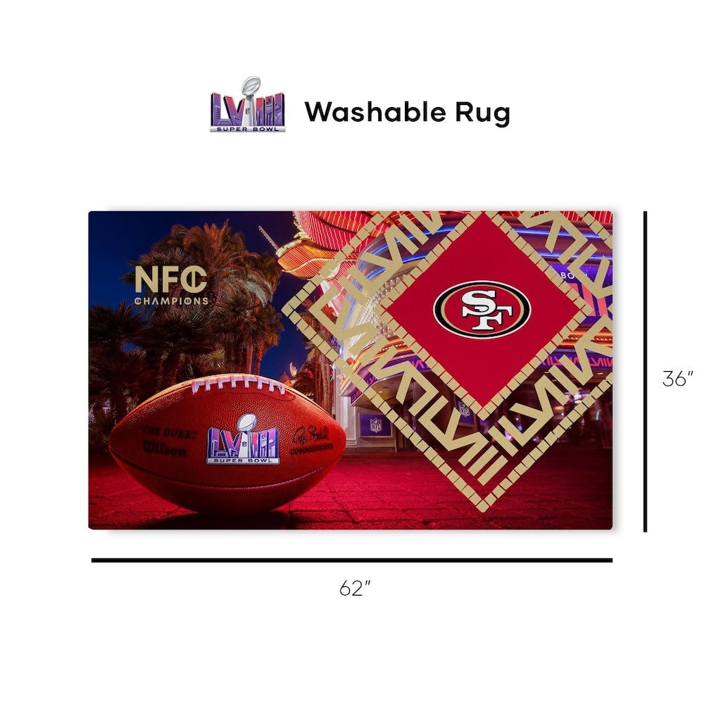 San Francisco 49ers Super Bowl 58 Participant 36 x 62 rug dimensions