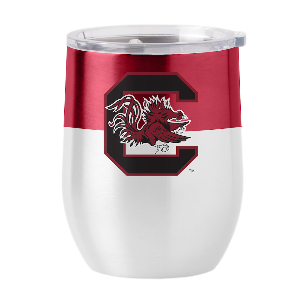South Carolina Gamecocks color block curved drink tumbler
