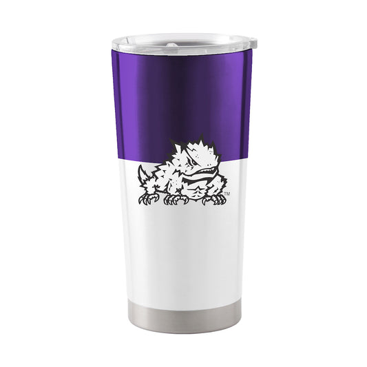 TCU Horned Frogs 20 oz color block travel tumbler