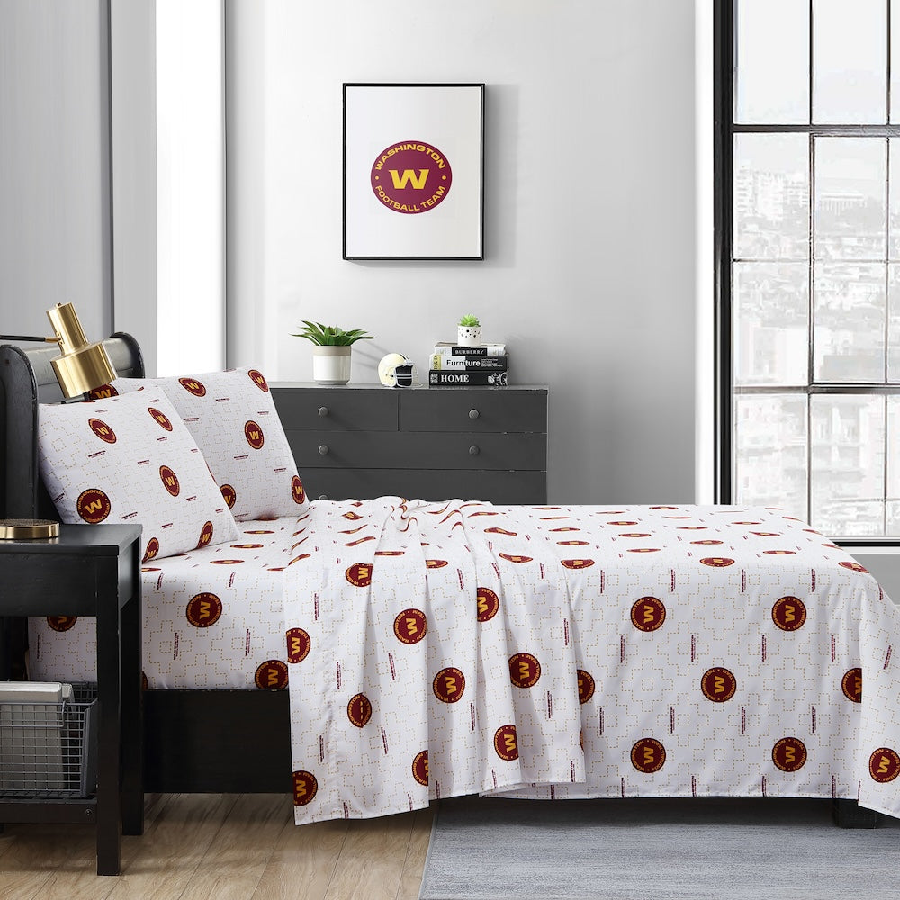 Washington Commanders queen full sheet set