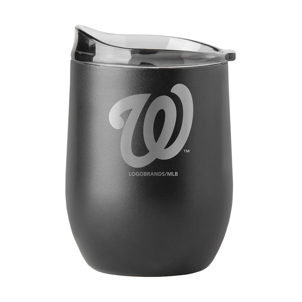 Washington Nationals black etch curved drink tumbler
