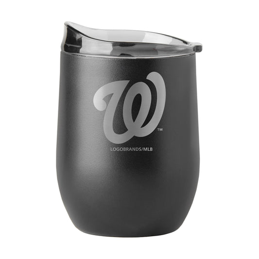 Washington Nationals black etch curved drink tumbler