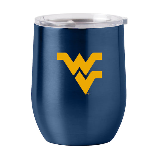 West Virginia Mountaineers stainless steel curved drink tumbler