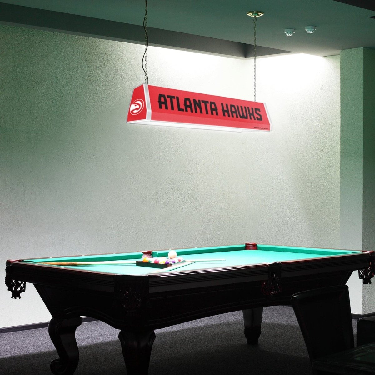 Atlanta Hawks Standard Pool Table Light Room View