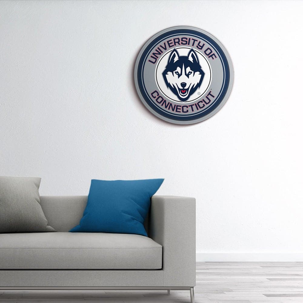 Connecticut Huskies Modern Disc Wall Sign Room View